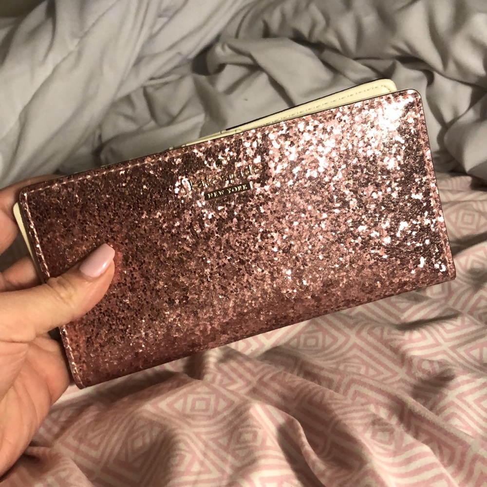 Kate Spade pink glitter wallet